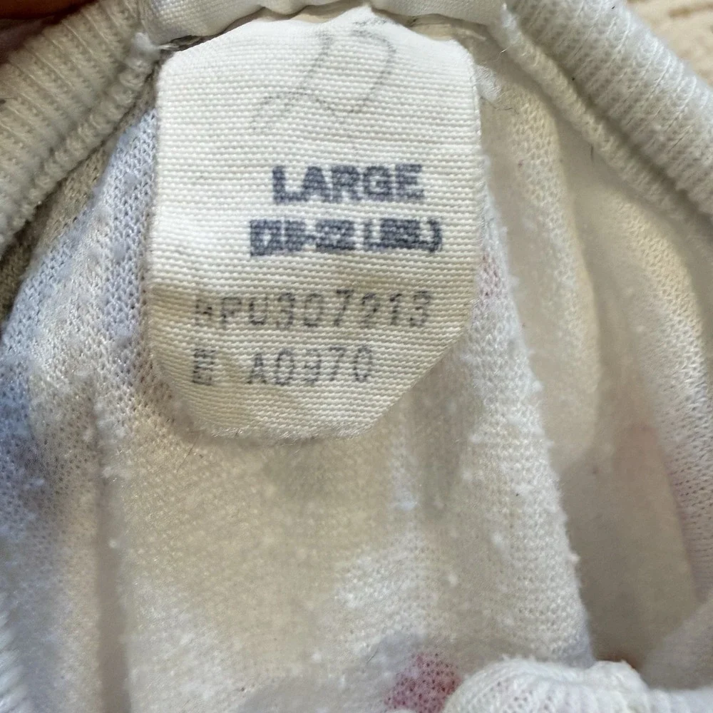 Hang in There Candy Cane Sleeper Size 6-9 Mo Hearts Terry Cloth XMas Bow VTG 90s